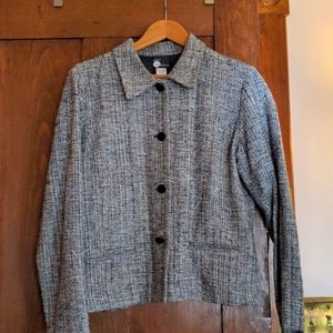 Vintage 80s silk and cotton tweed blazer